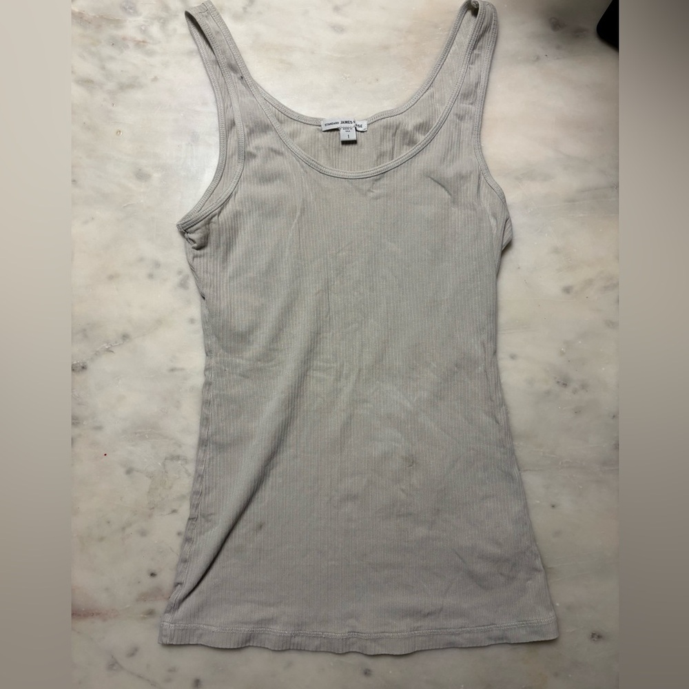 James Perse Gray Ribbed Tank Top